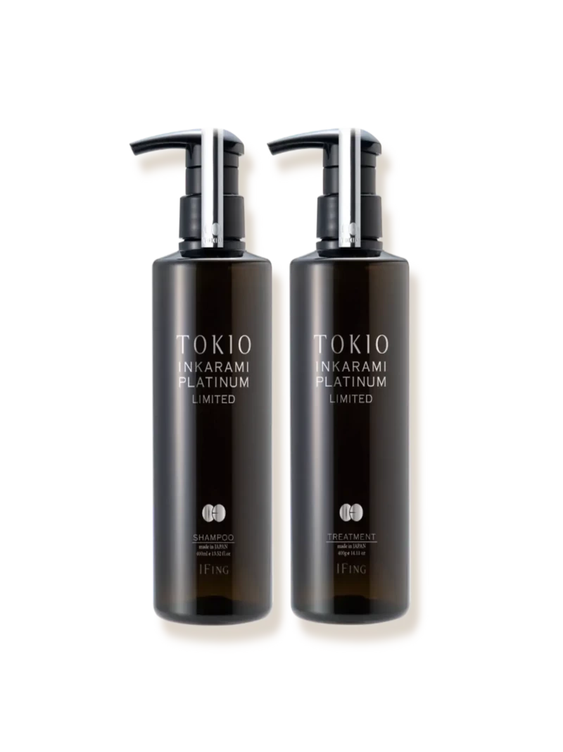 Duo shampoing et traitement Platinum Limited Tokio Inkarami : Soin réparateur, hydratant et fortifiant pour cheveux fins à normaux très abîmés.